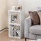 Costway 2PCS Stackable Storage Cube Free-standing Storage Organizer Bookcase for Bedroom White/Natural